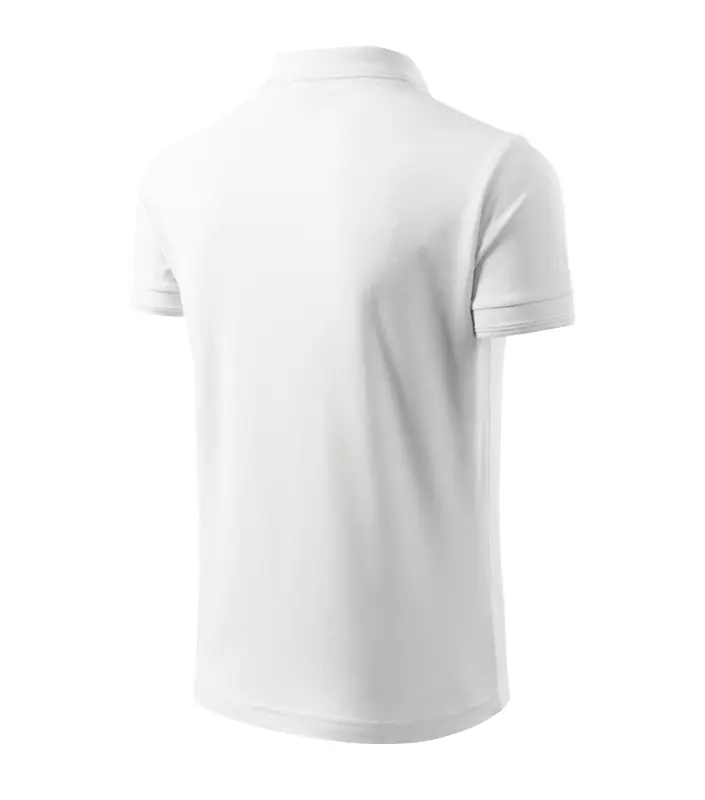 Férfi galléros pique póló, fehér, 200 g/m² – kép 4