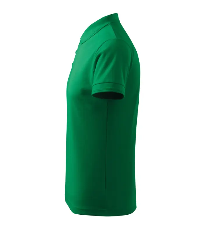 Férfi galléros pique póló, fűzöld, 200 g/m² – kép 5