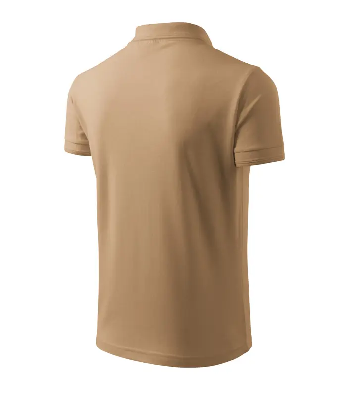 Férfi galléros pique póló, homok, 200 g/m² – kép 4