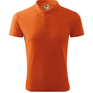 Férfi galléros pique póló, narancs, 200 g/m²