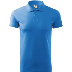 Férfi galléros póló, azúrkék, 180 g/m²