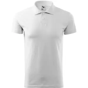 Férfi galléros póló, fehér, 180 g/m²