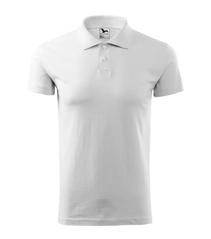 Férfi galléros póló, fehér, 180 g/m²