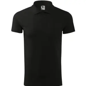 Férfi galléros póló, fekete, 180 g/m²