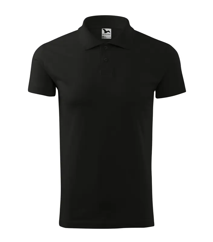 Férfi galléros póló, fekete, 180 g/m²