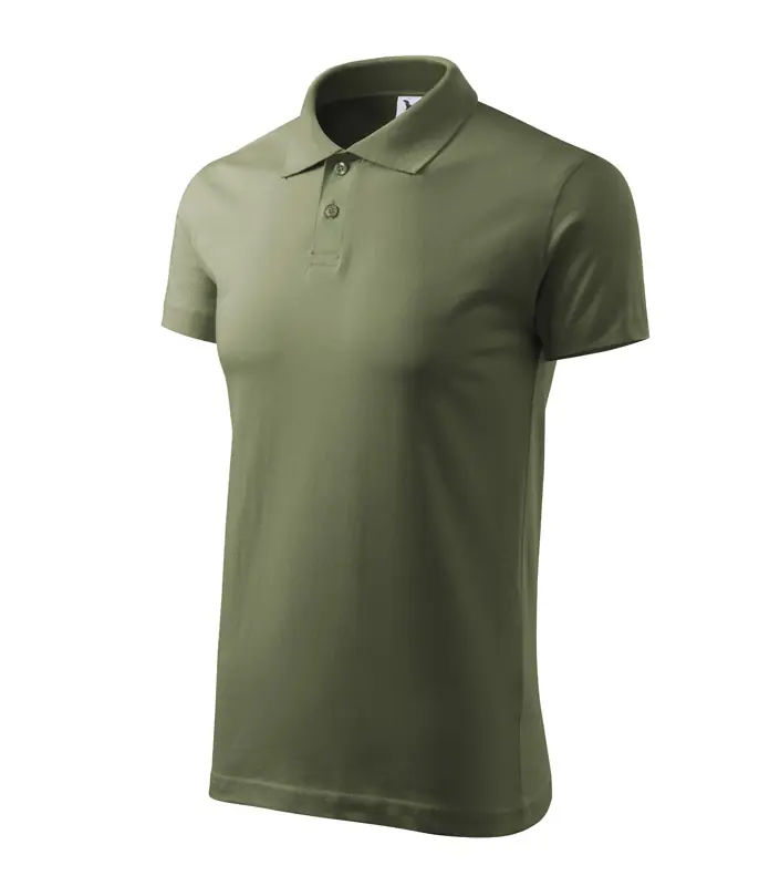 Férfi galléros póló, khaki, 180 g/m² – kép 3