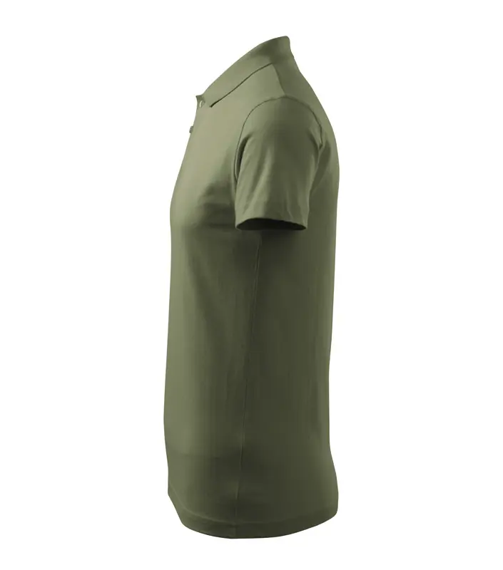 Férfi galléros póló, khaki, 180 g/m² – kép 5