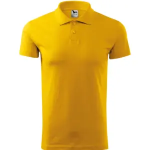 Férfi galléros póló, sárga, 180 g/m²