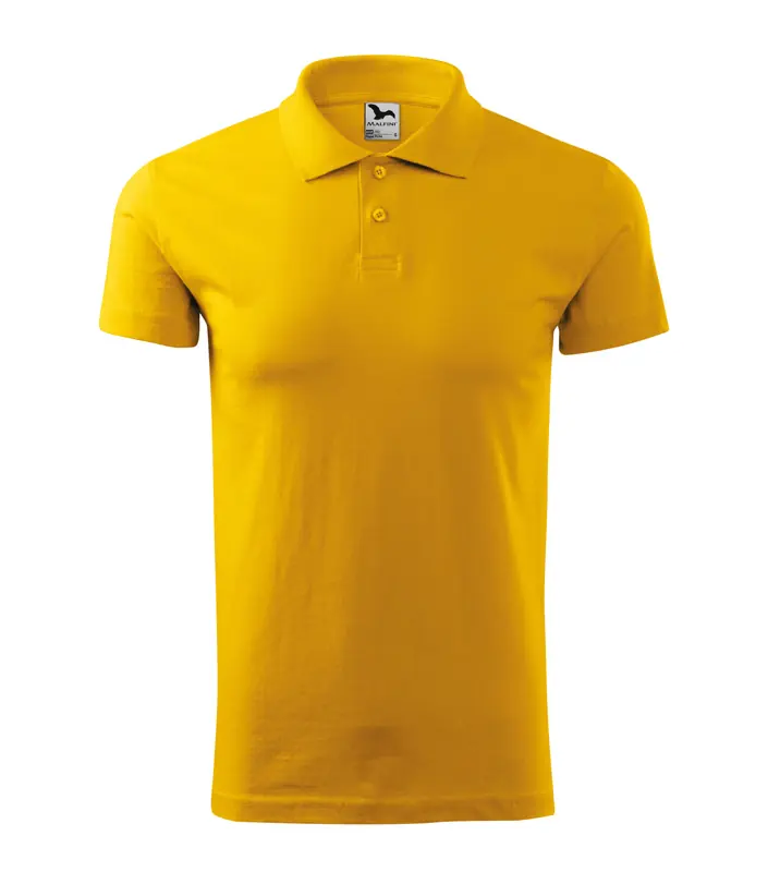 Férfi galléros póló, sárga, 180 g/m²