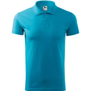 Férfi galléros póló, türkiz, 180 g/m²