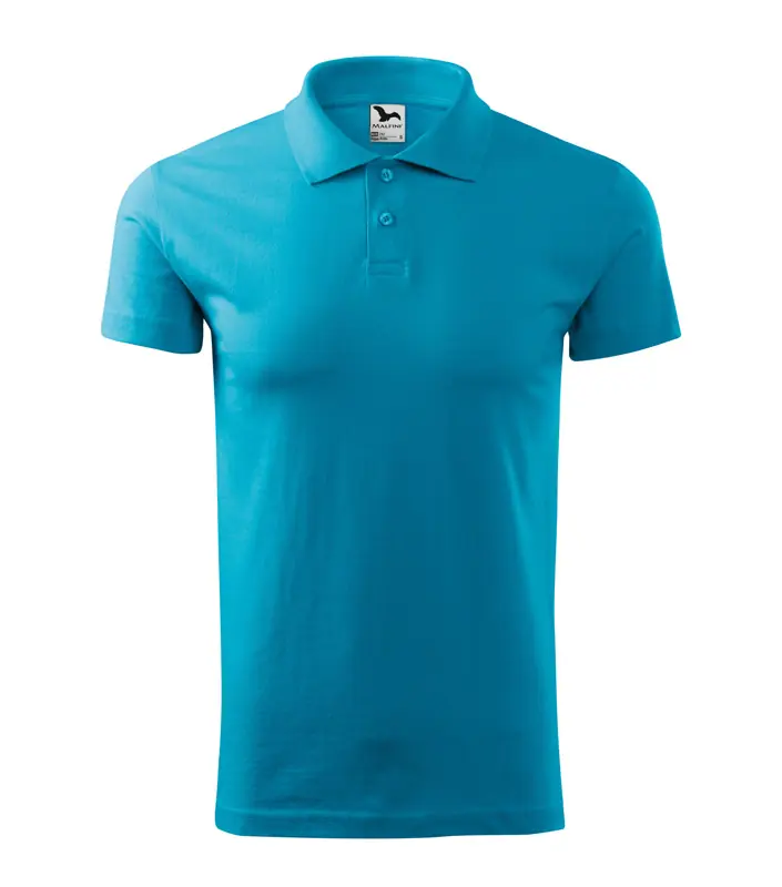 Férfi galléros póló, türkiz, 180 g/m²