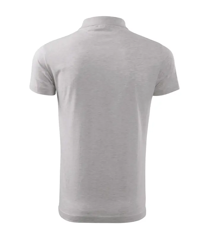 Férfi galléros póló, világosszürke melírozott, 180 g/m² – kép 2