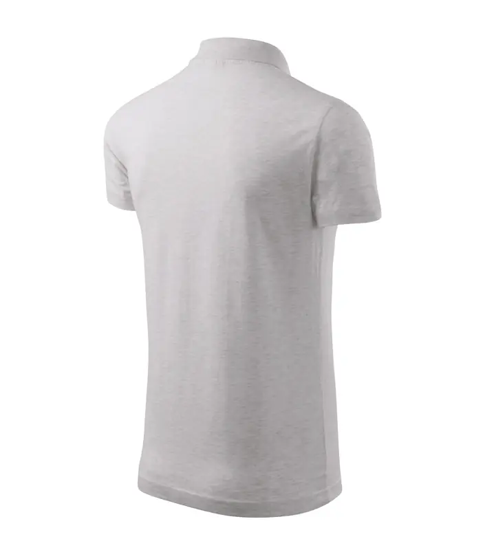 Férfi galléros póló, világosszürke melírozott, 180 g/m² – kép 4