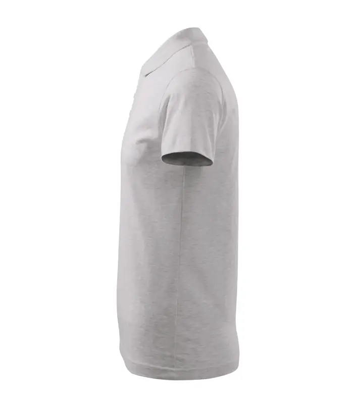 Férfi galléros póló, világosszürke melírozott, 180 g/m² – kép 5