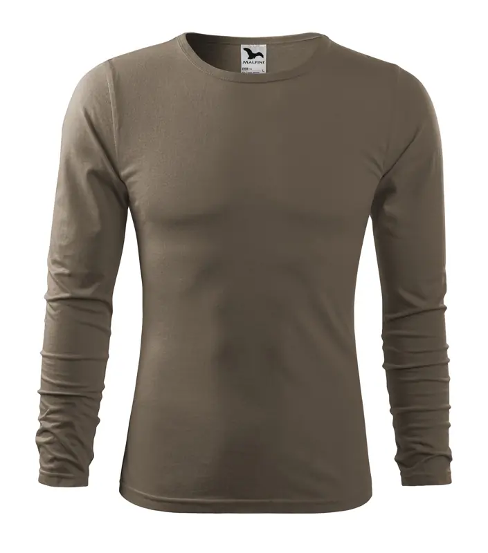 Férfi hosszú ujjú póló, army, 160 g/m²