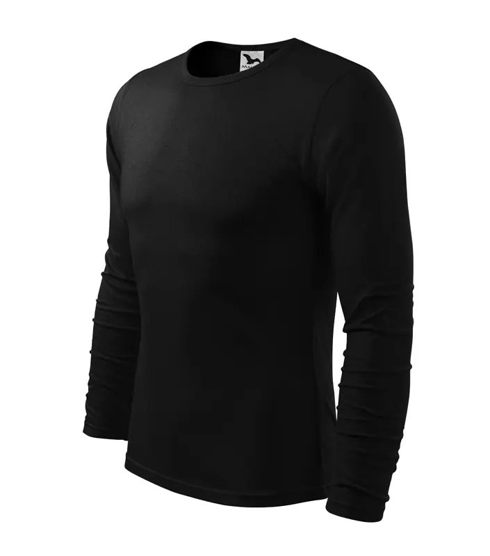Férfi hosszú ujjú póló, fekete, 160 g/m² – kép 3