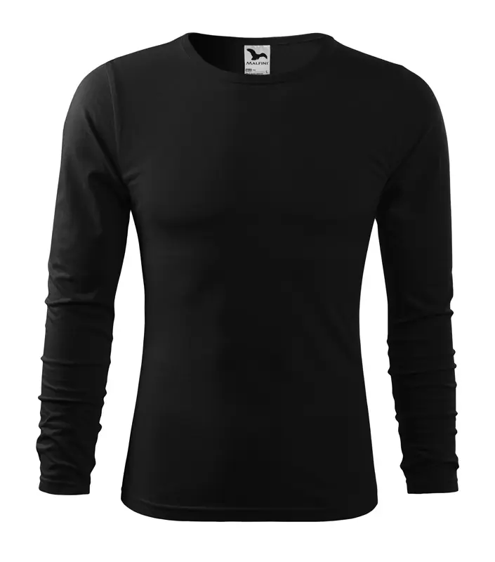 Férfi hosszú ujjú póló, fekete, 160 g/m²