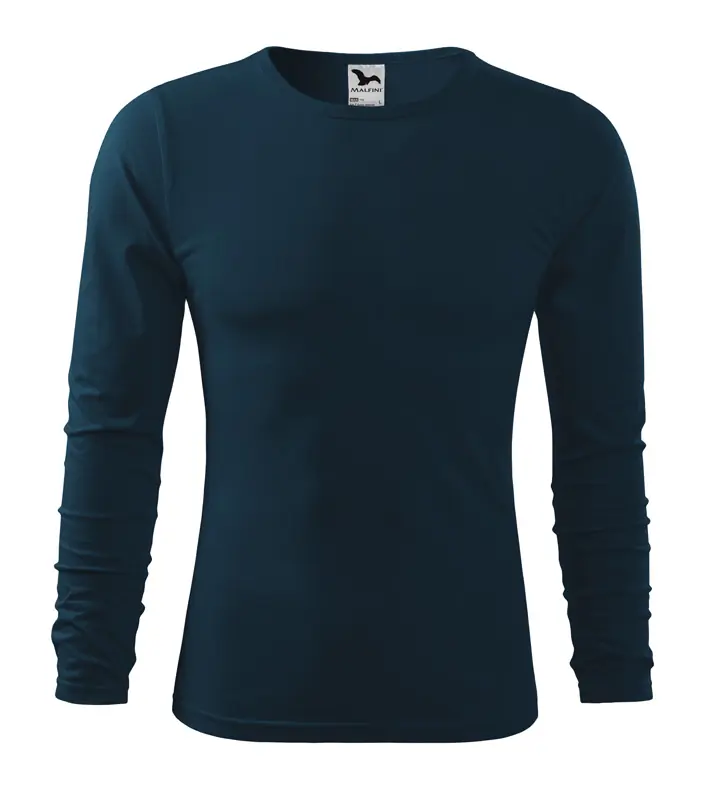 Férfi hosszú ujjú póló, tengerészkék, 160 g/m²