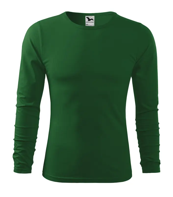 Férfi hosszú ujjú póló, üvegzöld, 160 g/m²