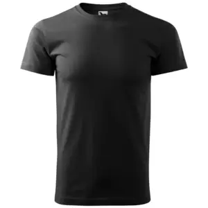 Férfi környakas póló, fekete, 160 g/m²