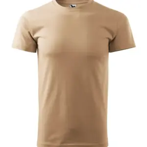 Férfi környakas póló, homok, 160 g/m²