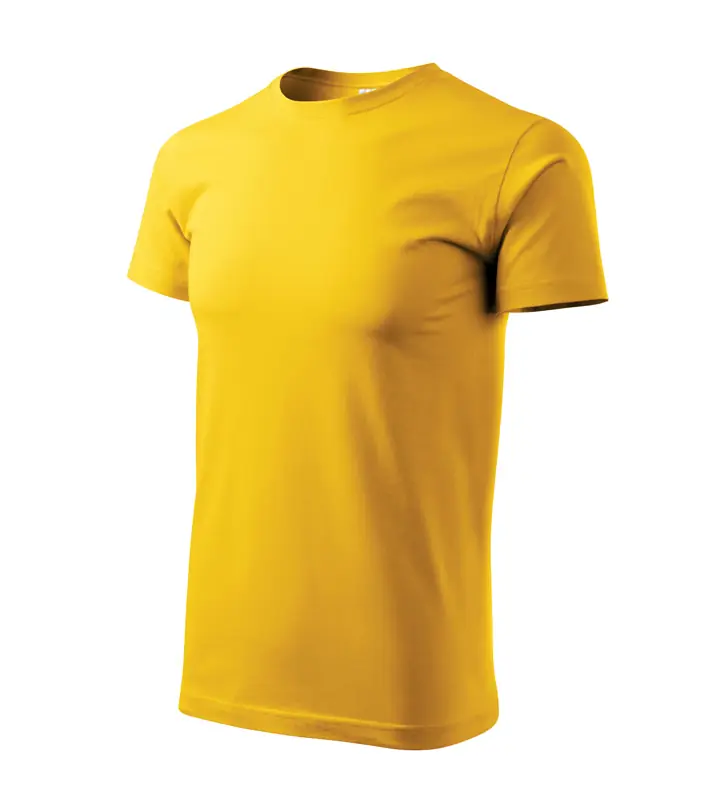 Férfi környakas póló, sárga, 160 g/m² – kép 3
