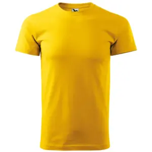 Férfi környakas póló, sárga, 160 g/m²