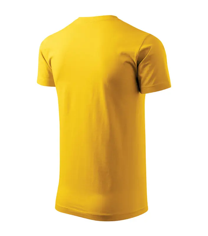 Férfi környakas póló, sárga, 160 g/m² – kép 4