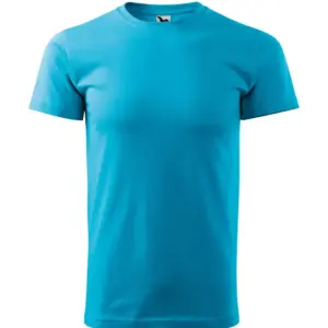 Férfi környakas póló, türkiz, 160 g/m²