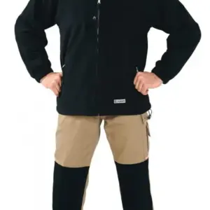 Férfi polár pulóver, fekete-szürke, 360 g/m²