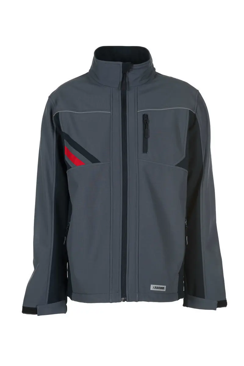 Highline softshell dzseki, sötétszürke-fekete-piros