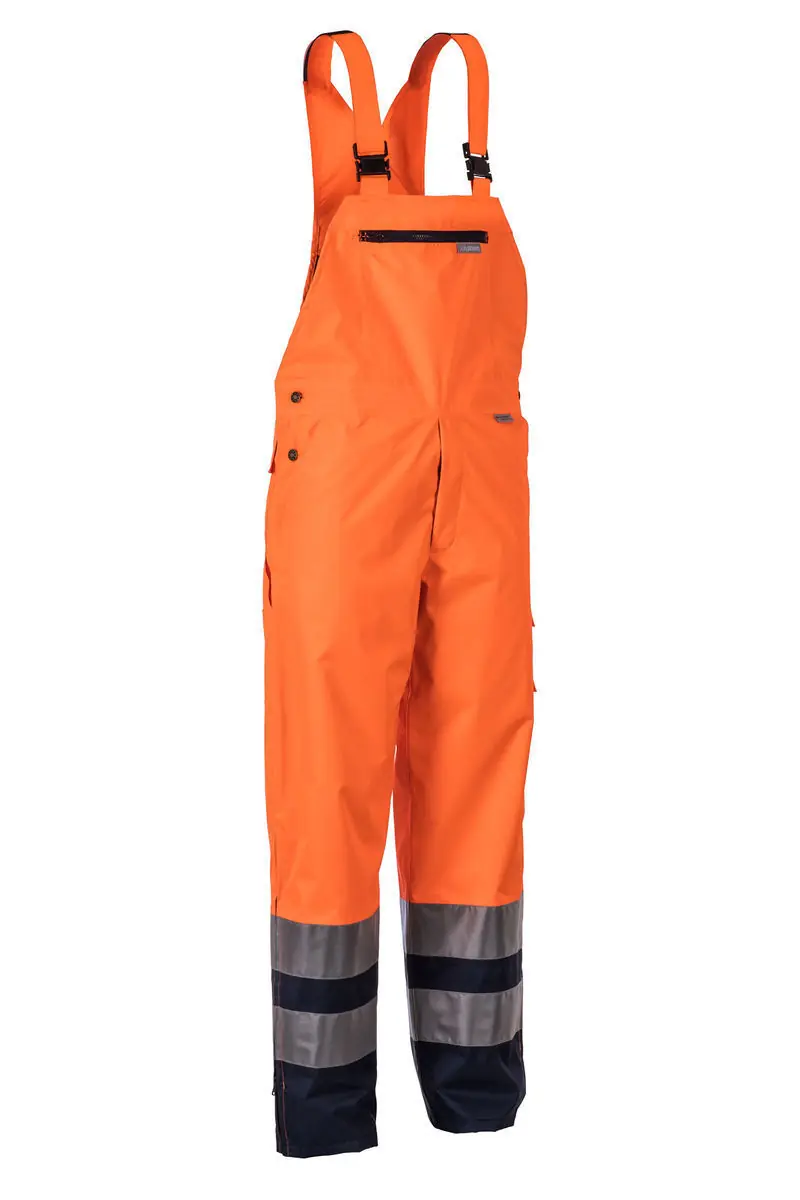 Jól-láthatósági melles esőnadrág, narancs-tengerészkék – kép 2