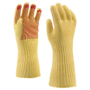 Kétszálas kötött  Kevlar® kesztyű, PVC pontozással