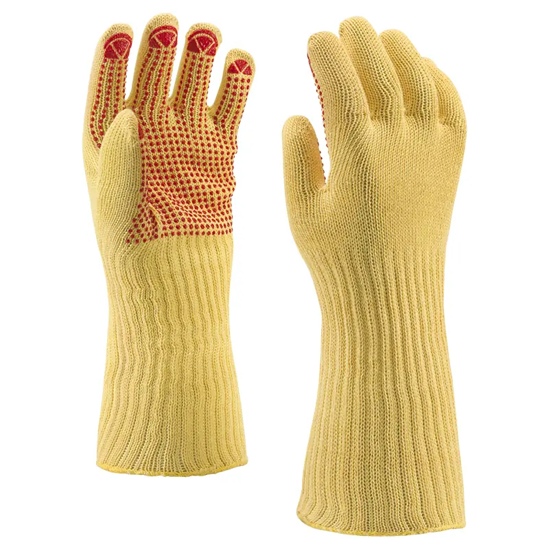 Kétszálas kötött  Kevlar® kesztyű, PVC pontozással