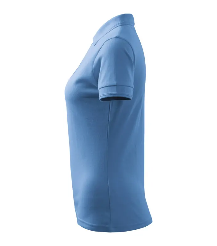 Női galléros pique póló, égszínkék, 200 g/m² – kép 5