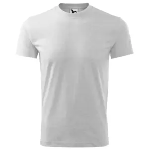 Unisex környakas póló, világosszürke melírozott, 200 g/m²