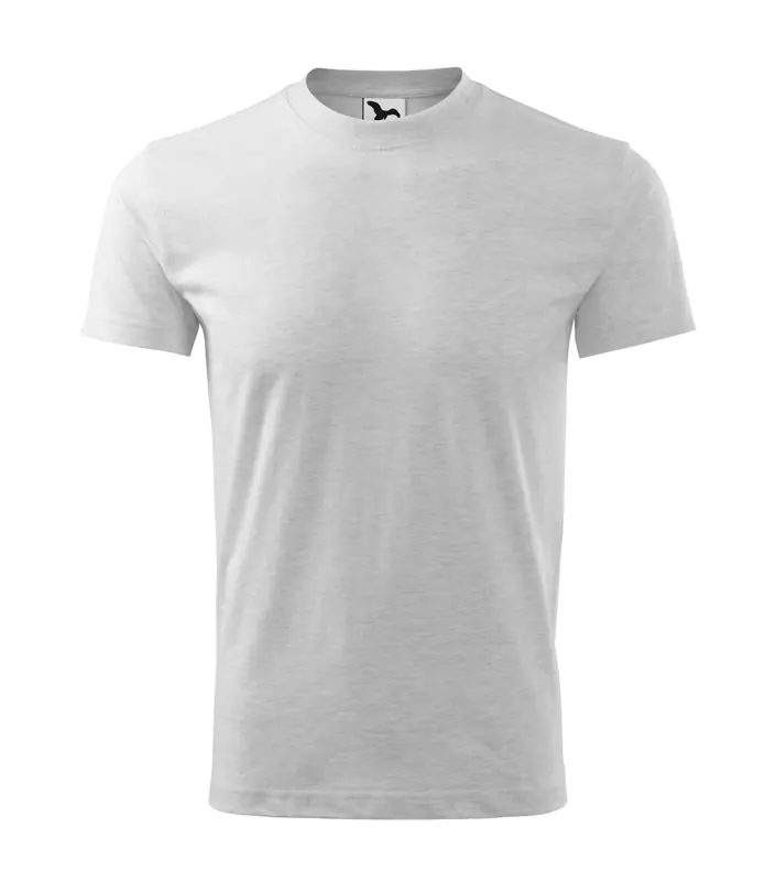 Unisex környakas póló, világosszürke melírozott, 200 g/m²